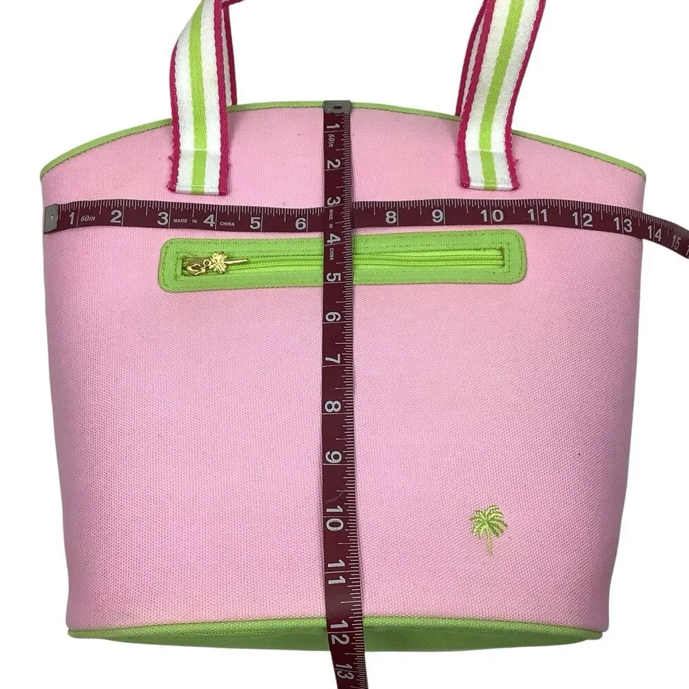 Vintage Lilly Pulitzer Pink Green Beach Tennis Handbag Tote Shoulder Bag Purse